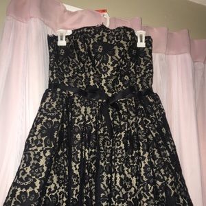 Black lace semi formal dress